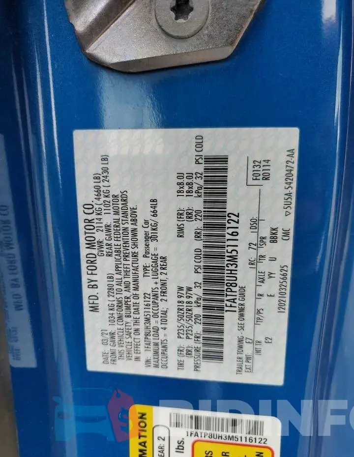 1FATP8UH3M5116122 Photo# 12