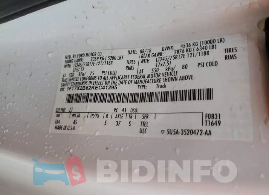 1FT7X2B62KEC41295 Photo# 12