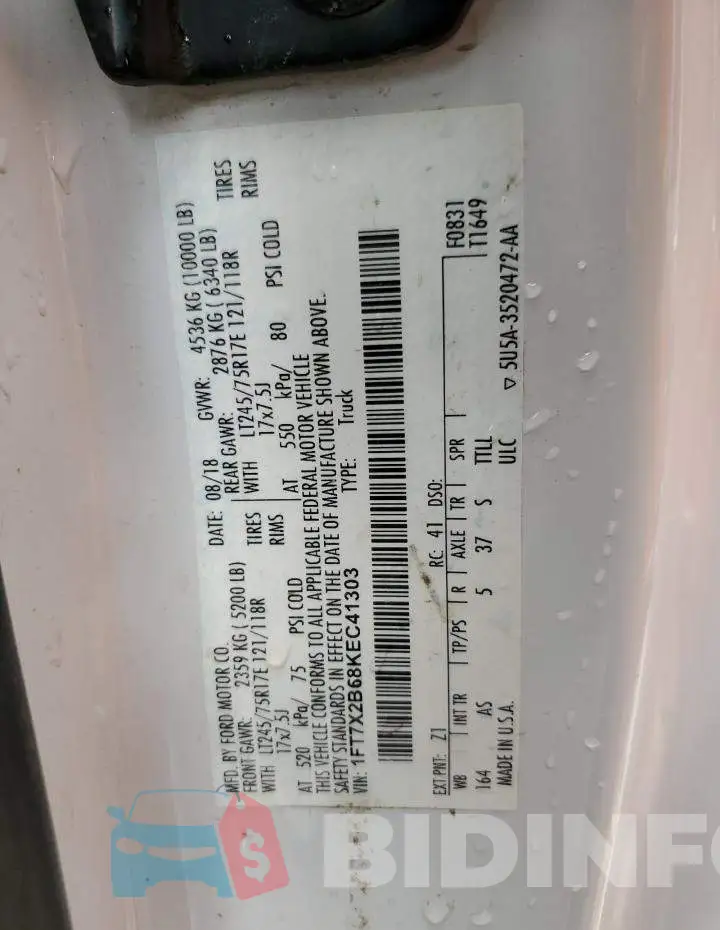 1FT7X2B68KEC41303 Photo# 13