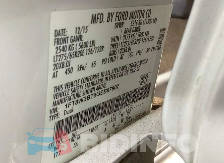 1FT8W3BT6GEB67907 Photo# 10