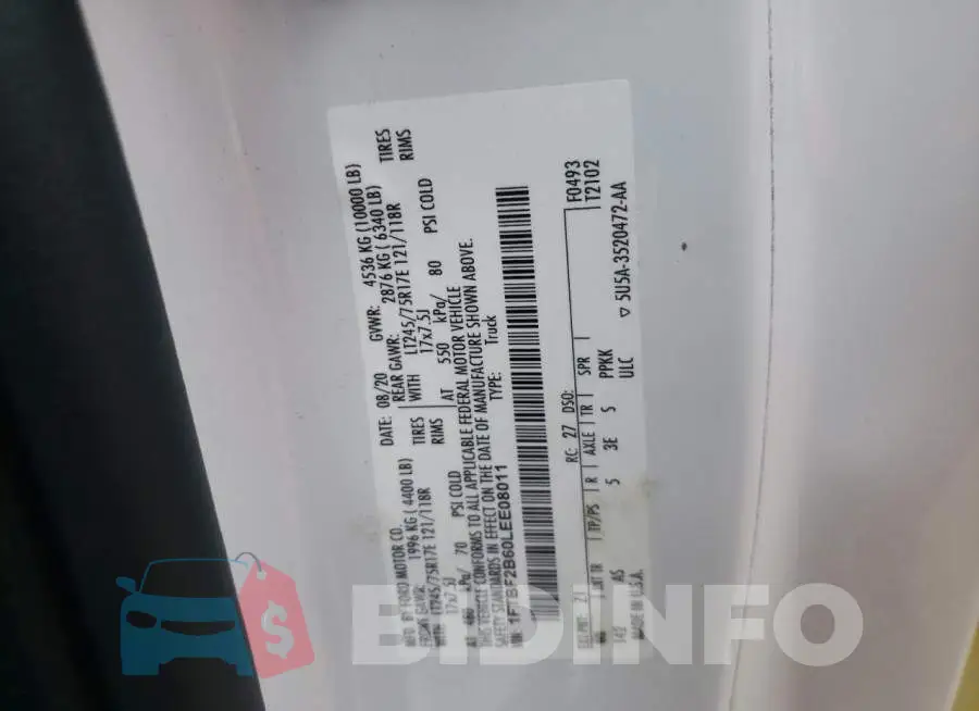 1FTBF2B60LEE08011 Photo# 12