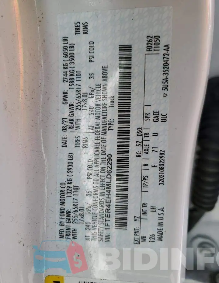1FTER4EH4MLD62290 Photo# 12