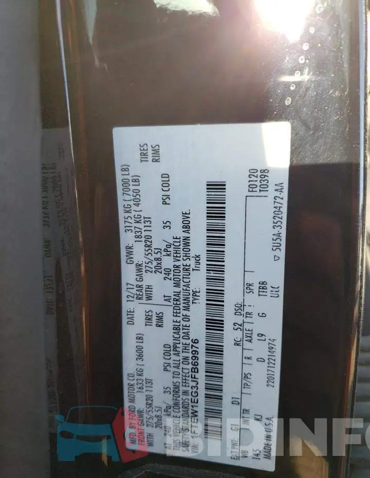 1FTEW1EG3JFB69976 Photo# 12