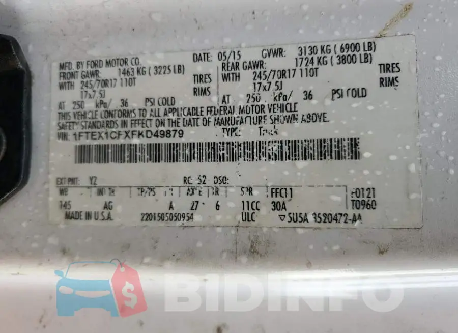 1FTEX1CFXFKD49879 Photo# 12