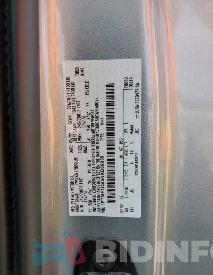 1FTMF1CB5NKD89930 Photo# 12