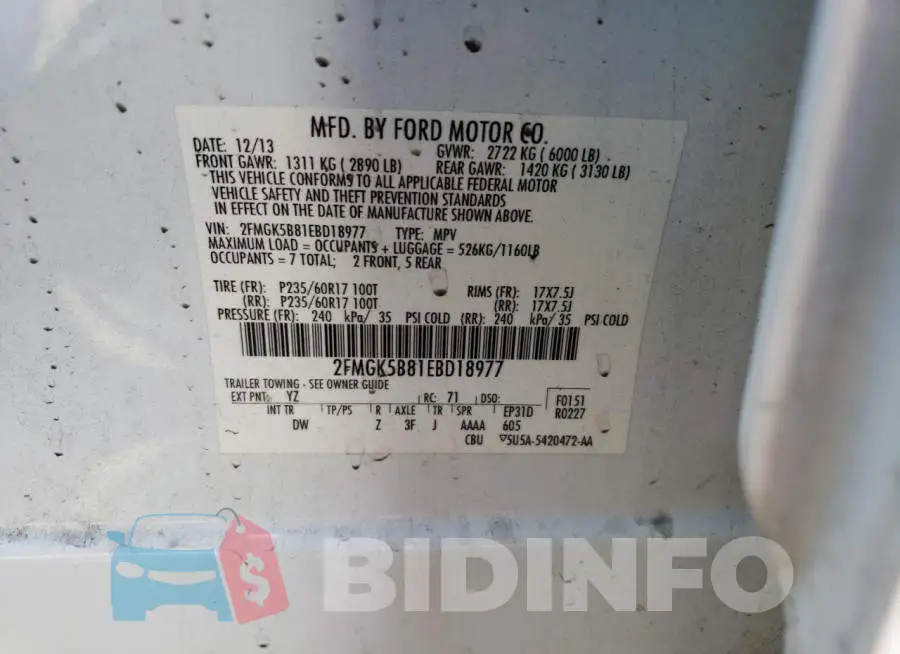 2FMGK5B81EBD18977 Photo# 13
