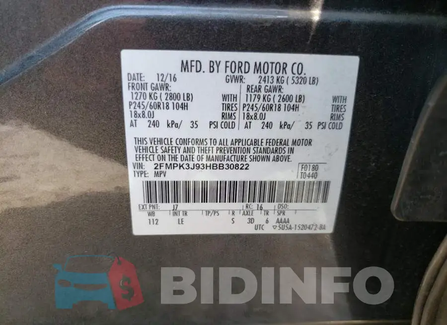 2FMPK3J93HBB30822 Photo# 13