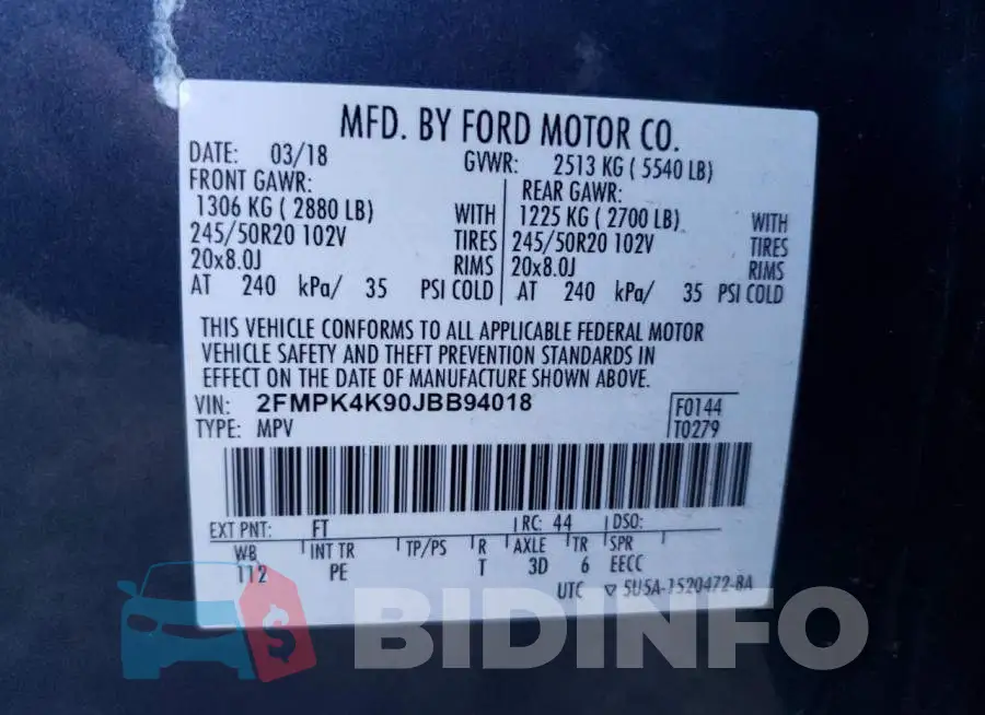 2FMPK4K90JBB94018 Photo# 13