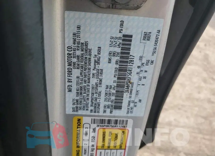 3FA6P0H75GR112817 Photo# 12