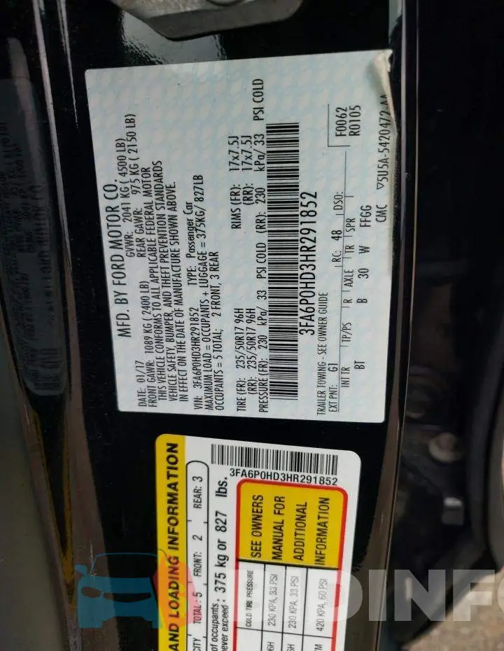 3FA6P0HD3HR291852 Photo# 12