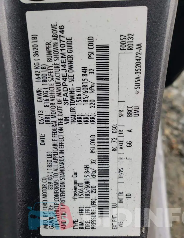 3FADP4EJ4EM107746 Photo# 12