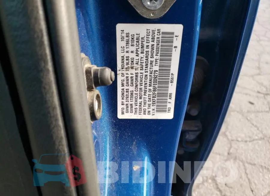 19XFB2F86FE009279 Photo# 12