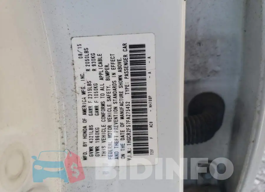 1HGCR2F57FA275452 Photo# 13