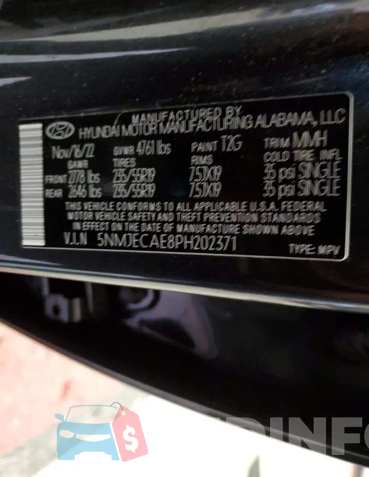 5NMJECAE8PH202371 Photo# 14