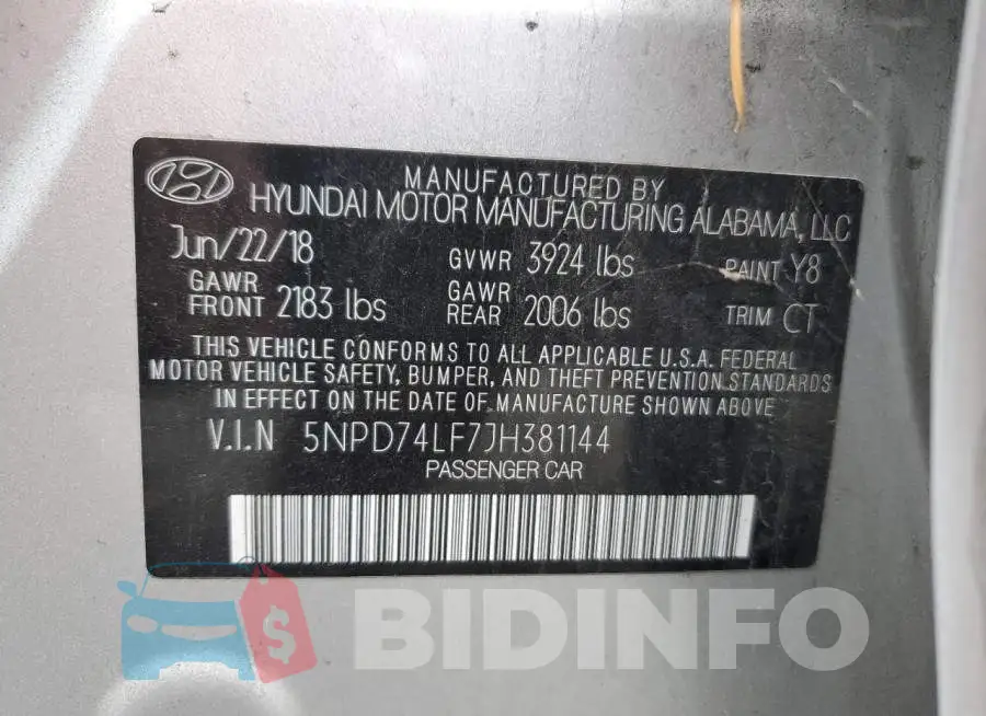 5NPD74LF7JH381144 Photo# 12