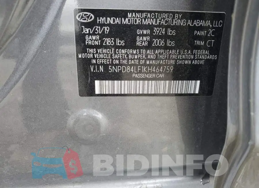 5NPD84LF1KH464759 Photo# 12