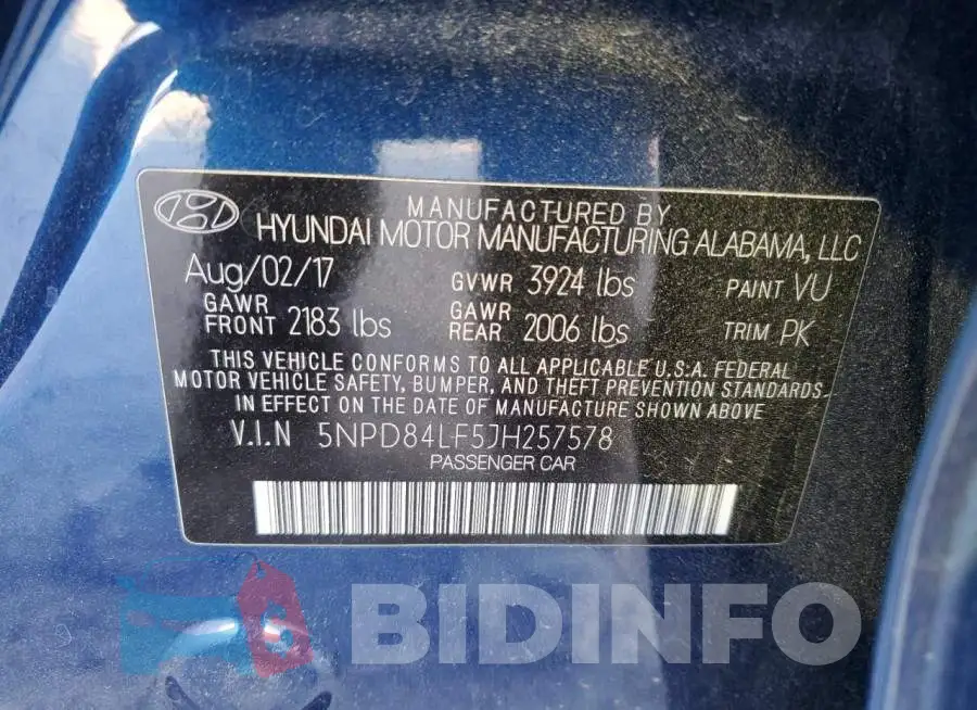 5NPD84LF5JH257578 Photo# 12