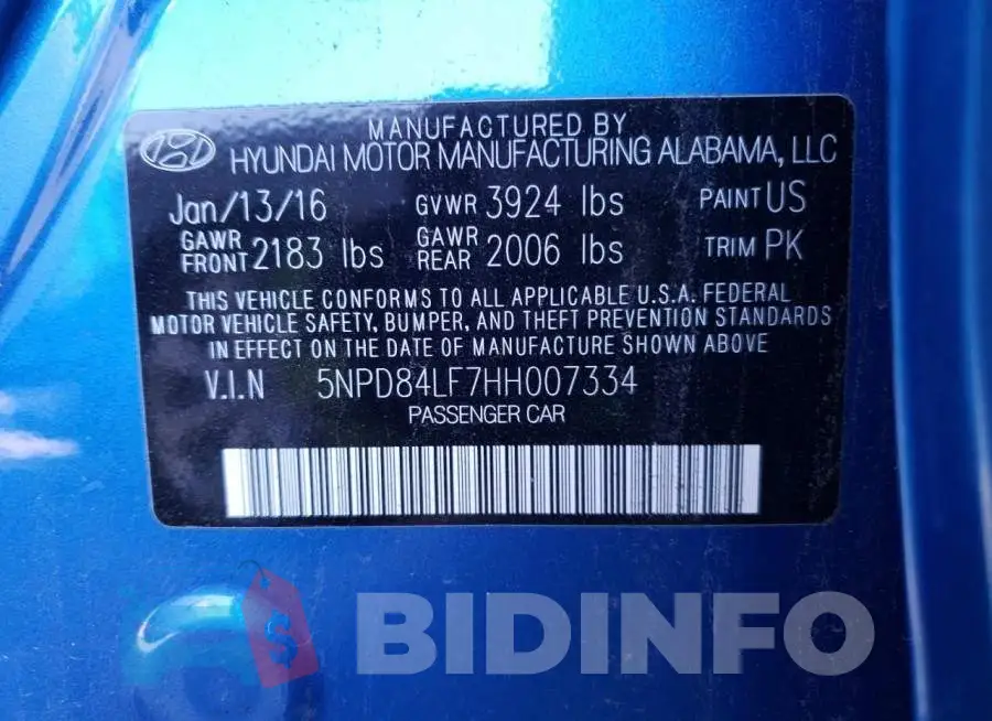 5NPD84LF7HH007334 Photo# 12
