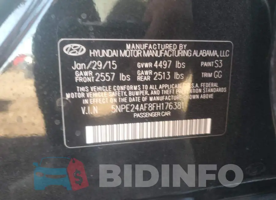 5NPE24AF8FH176381 Photo# 12