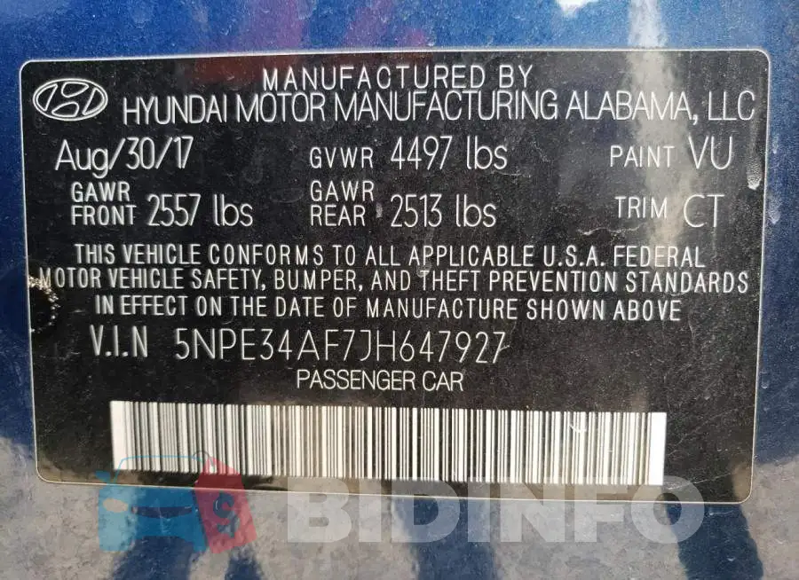 5NPE34AF7JH647927 Photo# 13