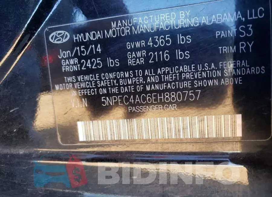 5NPEC4AC6EH880757 Photo# 13