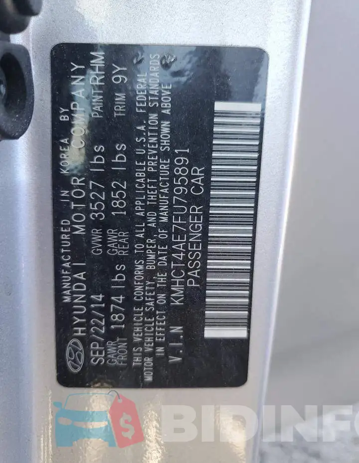 KMHCT4AE7FU795891 Photo# 12