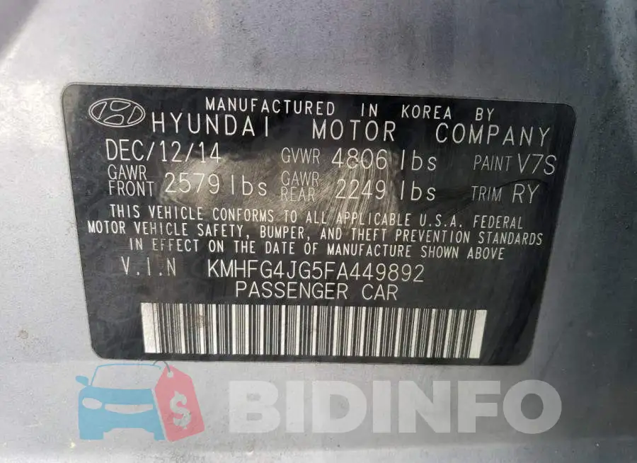 KMHFG4JG5FA449892 Photo# 12