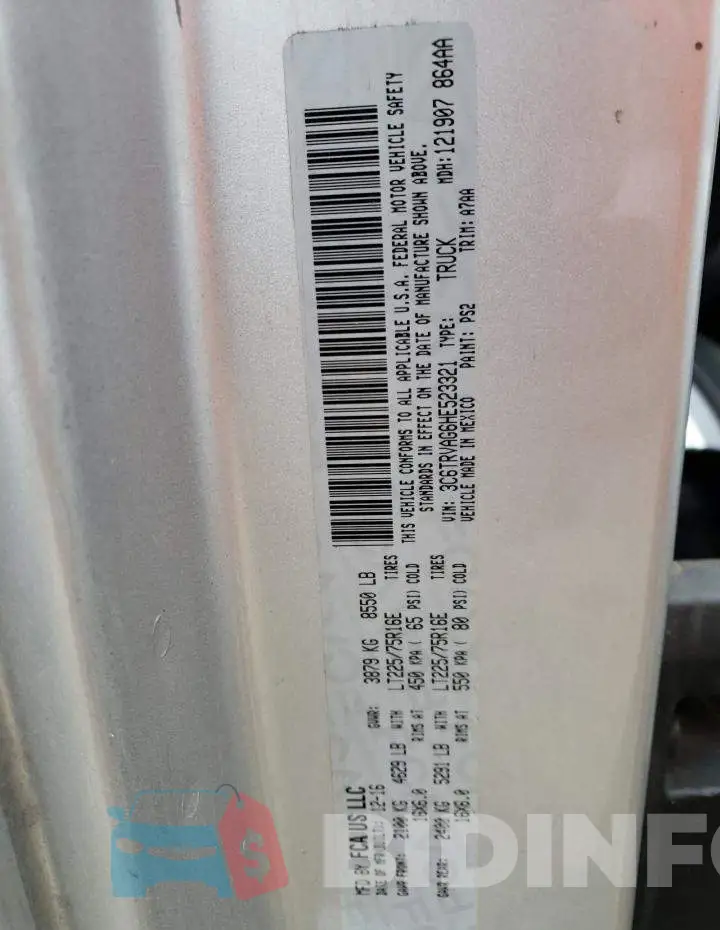 3C6TRVAG6HE523321 Photo# 12