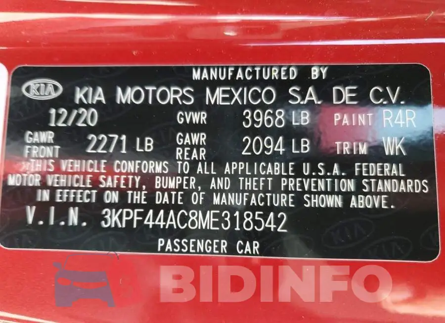 3KPF44AC8ME318542 Photo# 12