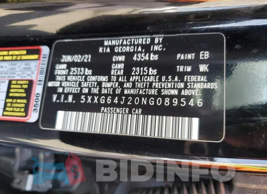 5XXG64J20NG089546 Photo# 12