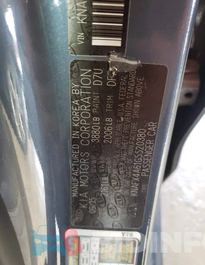 KNAFX4A61G5520380 Photo# 13