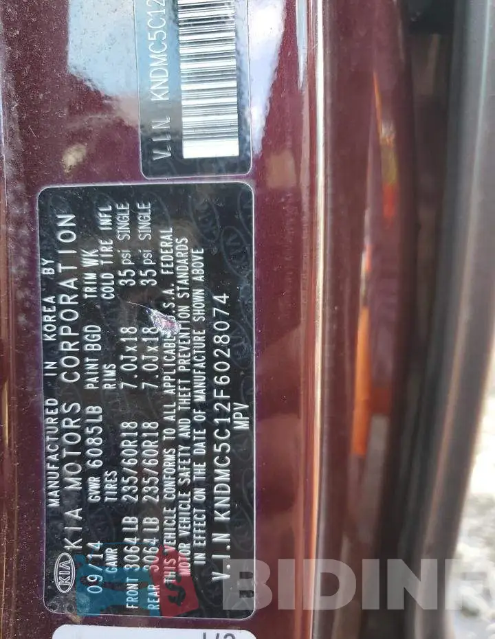 KNDMC5C12F6028074 Photo# 13