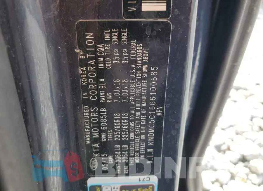 KNDMC5C16G6100685 Photo# 13