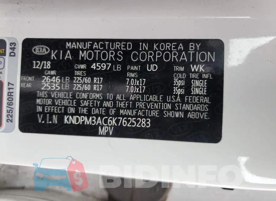 KNDPM3AC6K7625283 Photo# 13