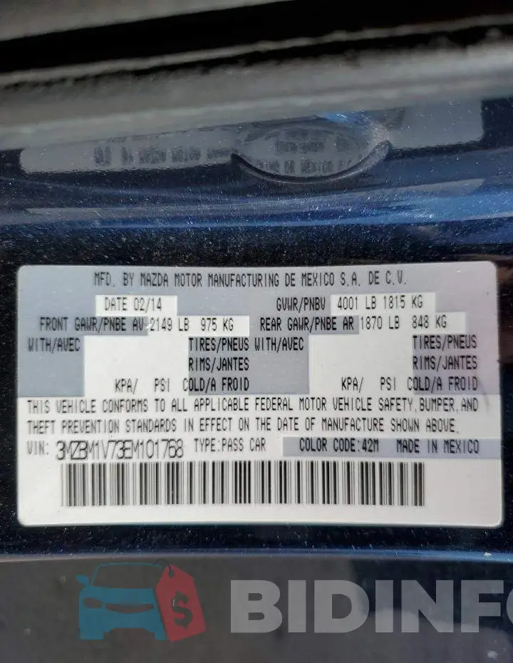 3MZBM1V73EM101768 Photo# 12