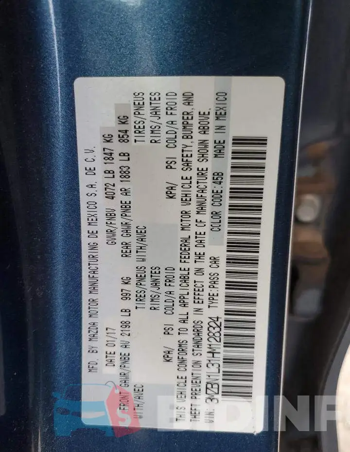 3MZBN1L31HM128324 Photo# 12