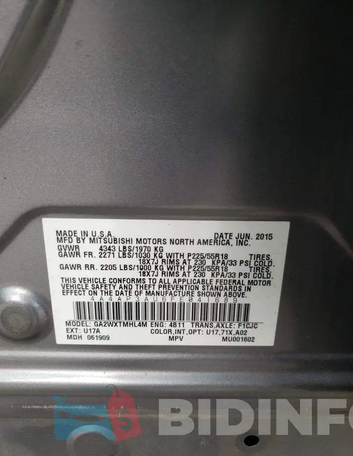 4A4AP3AU6FE041689 Photo# 12