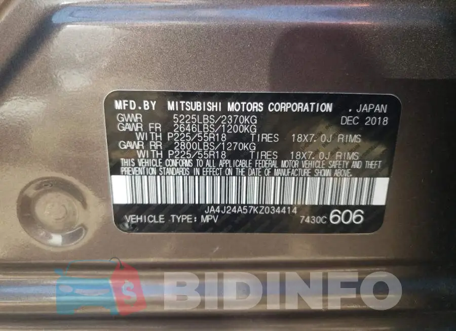 JA4J24A57KZ034414 Photo# 13