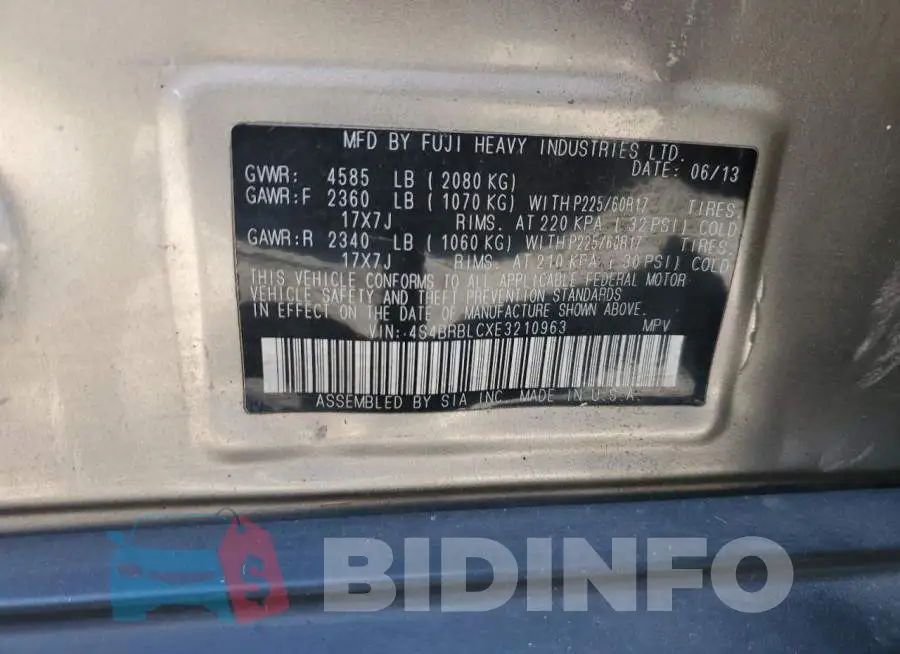 4S4BRBLCXE3210963 Photo# 12