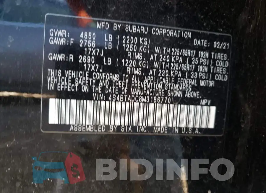 4S4BTADC8M3186770 Photo# 14