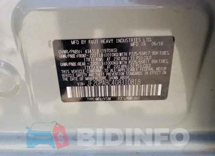 JF2GPABC4G8310818 Photo# 13