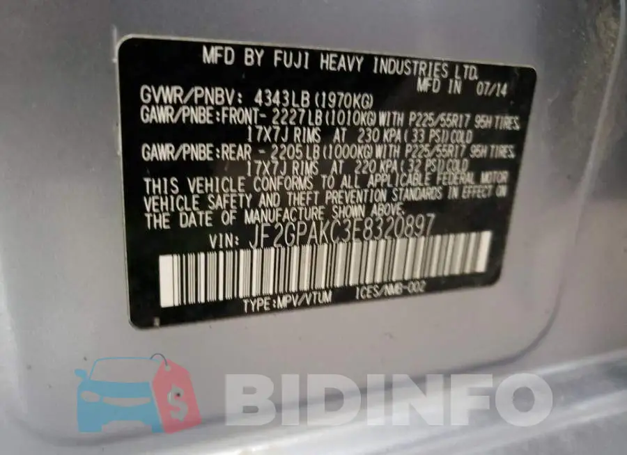 JF2GPAKC3E8320897 Photo# 12