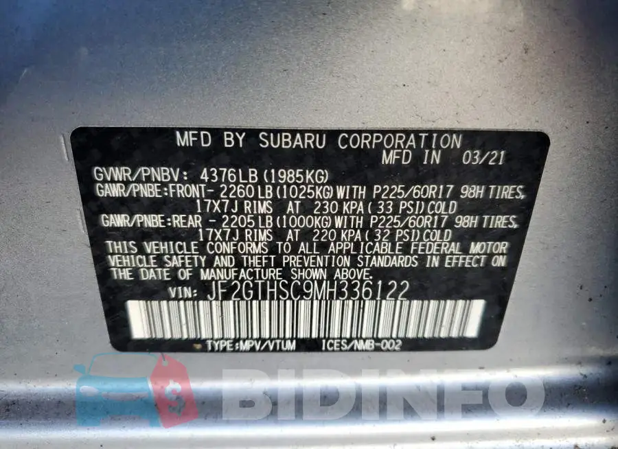 JF2GTHSC9MH336122 Photo# 12
