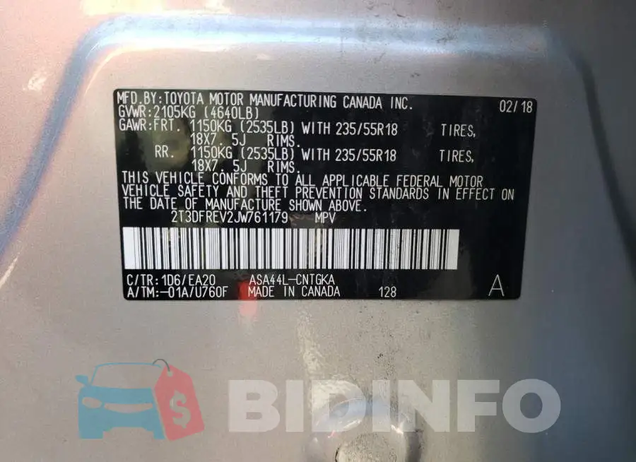 2T3DFREV2JW761179 Photo# 13