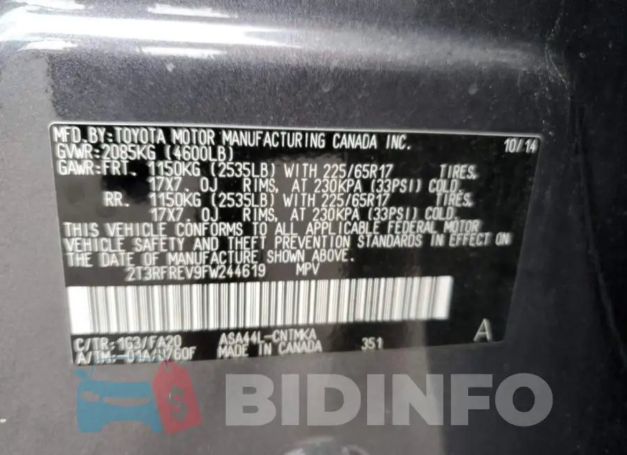 2T3RFREV9FW244619 Photo# 12