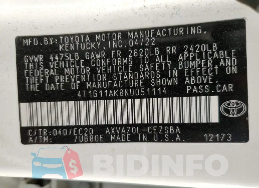 4T1G11AK8NU051114 Photo# 13