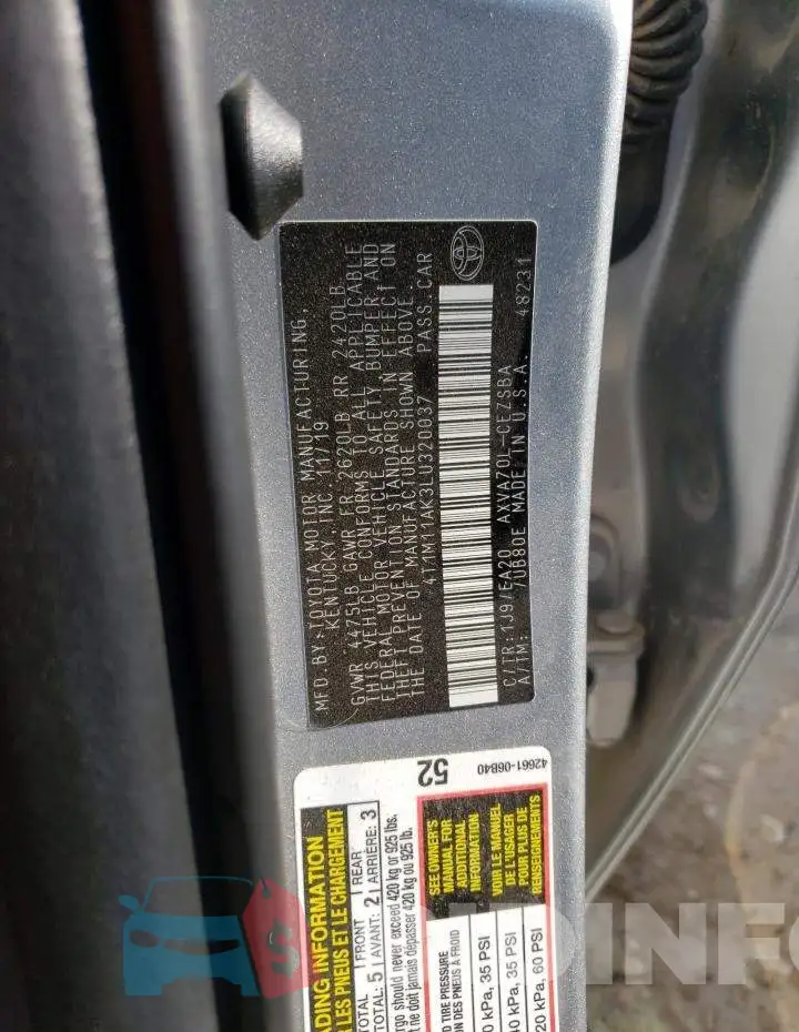 4T1M11AK3LU320037 Photo# 13