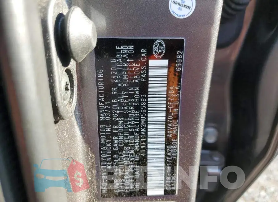 4T1T11AK2MU565893 Photo# 12