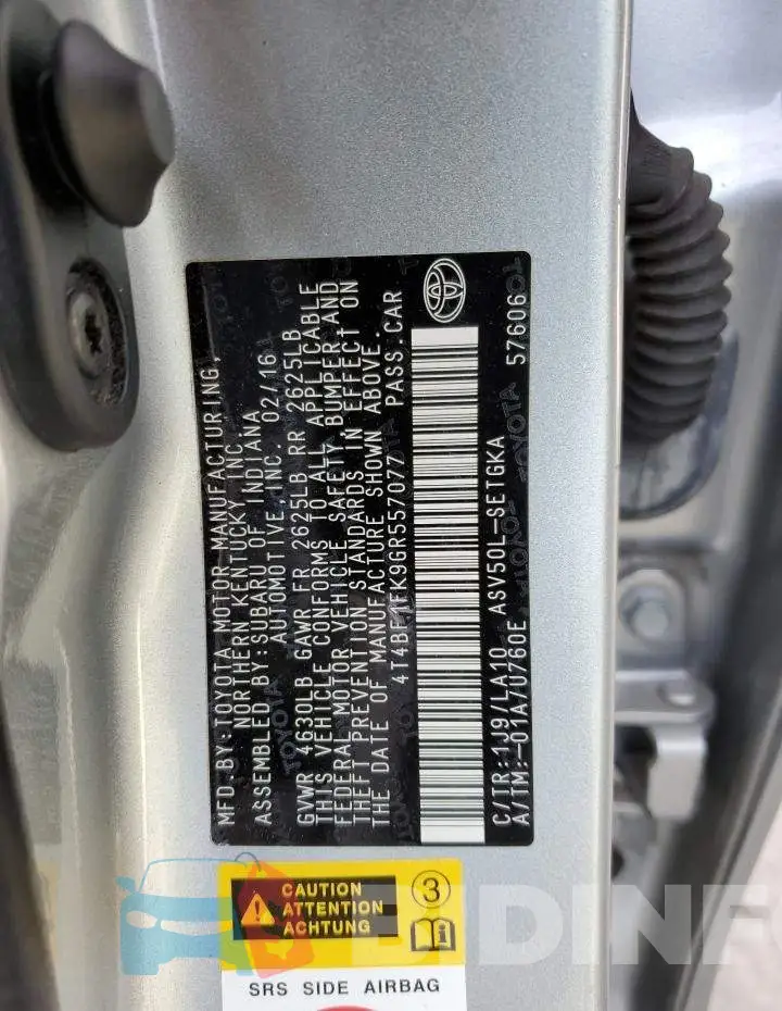 4T4BF1FK9GR557077 Photo# 13