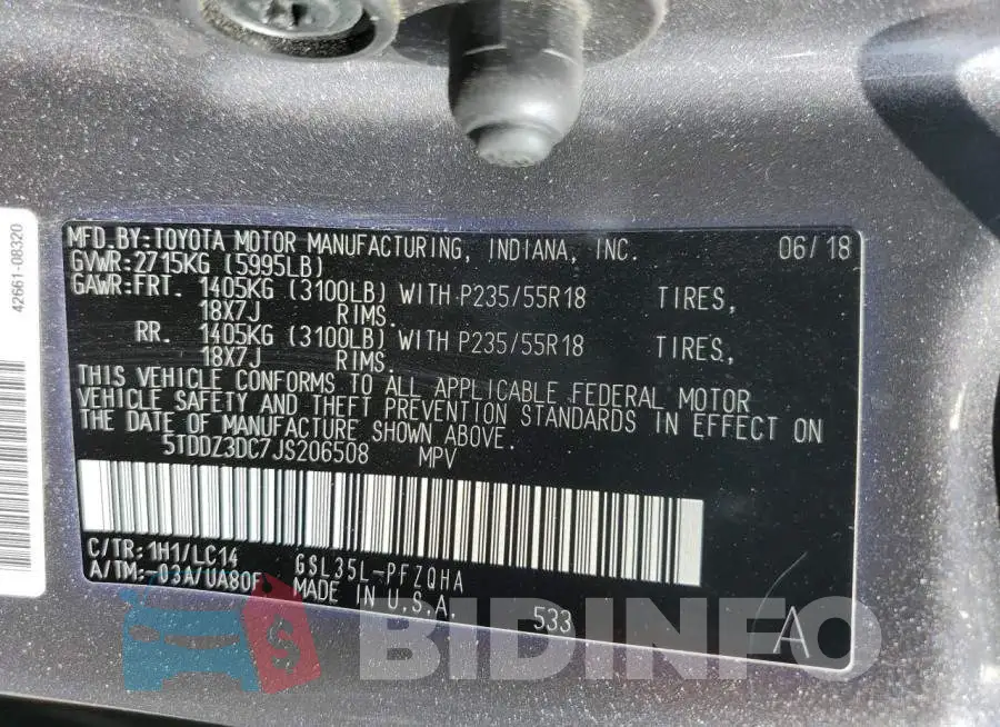 5TDDZ3DC7JS206508 Photo# 13